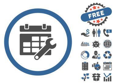 Takvim Seçenekleri düz vektör simgesi Bonus ile