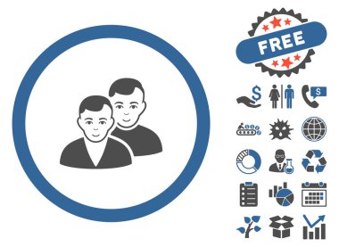 Bonus ile kullanıcılar düz vektör simgesi