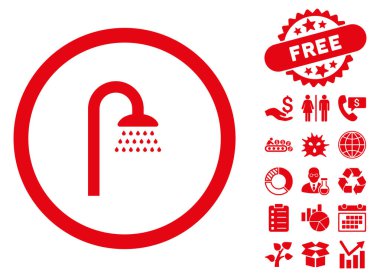 Bonus ile duş düz vektör simgesi