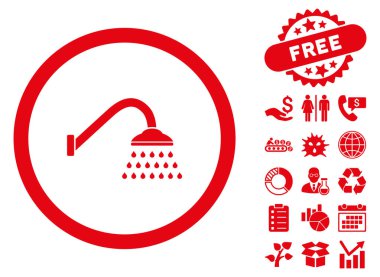 Bonus ile duş düz vektör simgesi