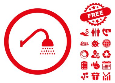 Bonus ile duş düz vektör simgesi