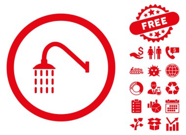 Bonus ile duş düz vektör simgesi