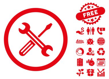 Bonus ile anahtar ve tornavida düz vektör simgesi