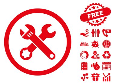 Bonus ile somun anahtarları düz vektör simgesi