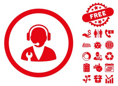 Bonus ile destek Yöneticisi düz vektör simgesi