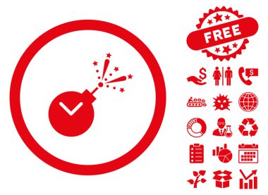 Zaman havai fişek ücret düz vektör simge Bonus ile