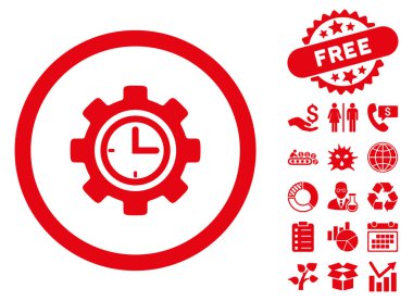 Bonus ile zaman kurulum düz vektör simgesi