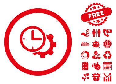 Bonus ile zaman kurulum düz vektör simgesi