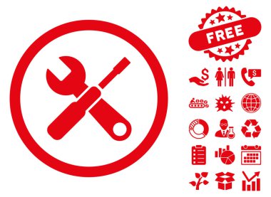 Araçlar düz vektör simgesi Bonus ile