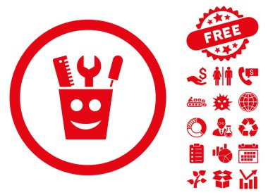 Araçlar gülümseme düz vektör simgesi Bonus ile