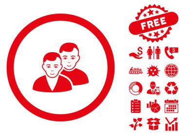 Bonus ile kullanıcılar düz vektör simgesi