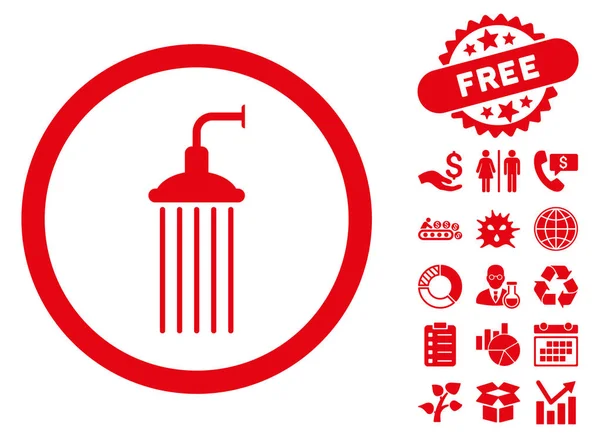 Bonus ile duş düz vektör simgesi