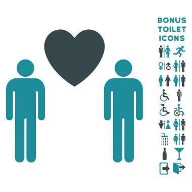 Düz eşcinsel aşık vektör simge ve Bonus