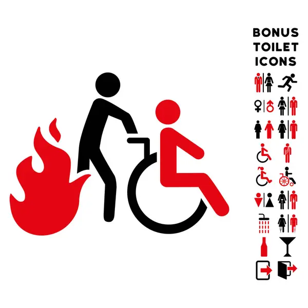 Эвакуация пациентов плоская векторная икона и бонус — стоковый вектор