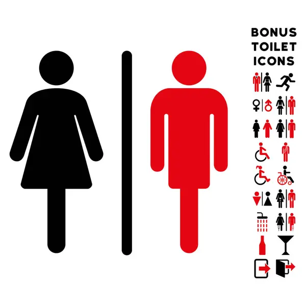 WC kişi düz vektör simge ve Bonus — Stok Vektör