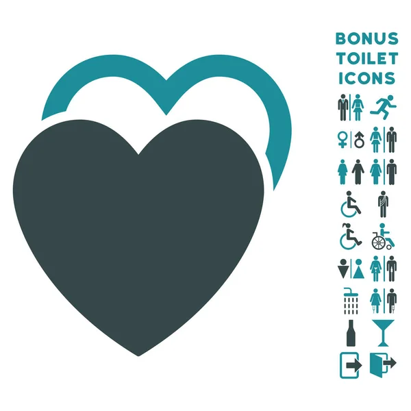 Love Hearts Плоска Векторна іконка та бонус — стоковий вектор