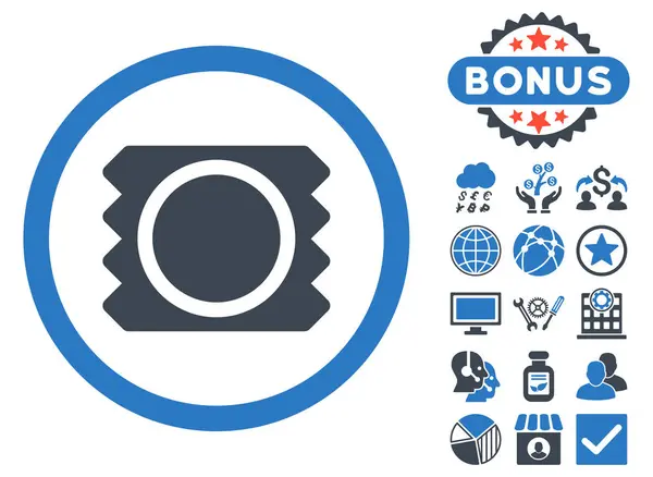 Condoom platte Glyph pictogram met Bonus — Stockfoto
