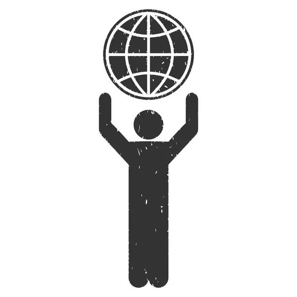 Globalist Icon Rubber Stamp — Stock Photo, Image