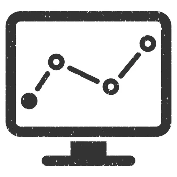 Trend Monitoring Icon Rubber Stamp — Stock Photo, Image