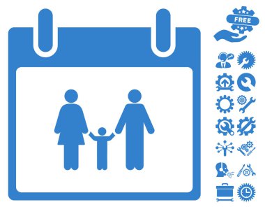 Bonus ile aile takvimi gün vektör simgesi