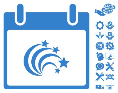 Bonus ile festival Fireworks takvim gün vektör simgesi