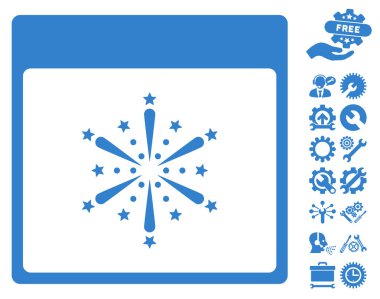 Takvim sayfası vektör simge Bonus ile havai fişek patlama