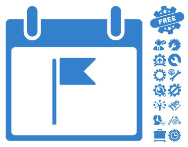 Bayrak takvim gün vektör simgesi Bonus ile