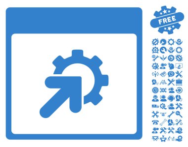 Entegrasyon takvim sayfası vektör simge Bonus ile dişli