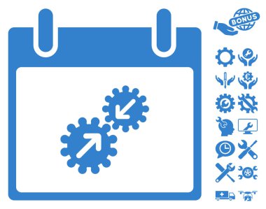Gears entegrasyonu takvim gün vektör simge Bonus ile
