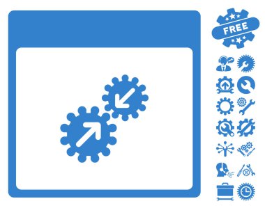 Gears entegrasyonu takvim sayfası vektör simge Bonus ile