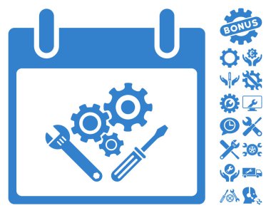 Araç Araçlar takvim gün vektör simgesi Bonus ile