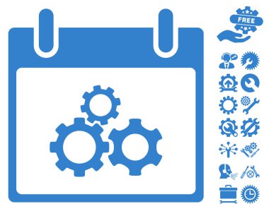 Bonus ile Mekanik vites takvim gün vektör simgesi