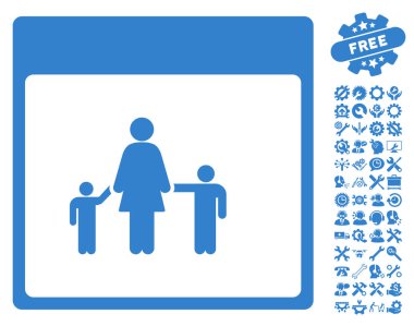 Bonus ile anne takvim sayfası vektör simgesi