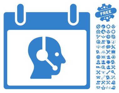 Bonus ile operatör takvim gün vektör simgesi