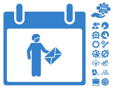 Postacı takvim gün vektör simge Bonus ile