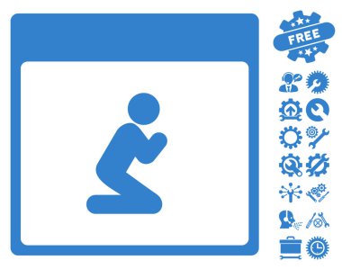 Kişi takvim sayfası vektör simge Bonus ile dua