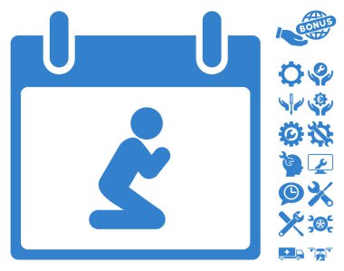 Kişi takvim gün vektör simge Bonus ile dua