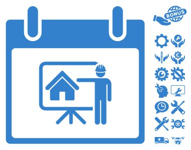 Bonus ile gayrimenkul geliştirici takvim gün vektör simgesi