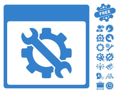 Ayarları araçları ile Bonus sayfa vektör simge takvim