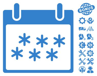 Bonus ile kar takvim gün vektör simgesi