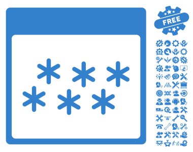 Kar taneleri ile Bonus sayfa vektör simge takvim