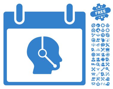 Telefonla satış operatör takvim gün vektör simge Bonus ile