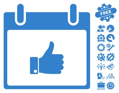 El takvim gün vektör simgesi Bonus ile yukarı başparmak