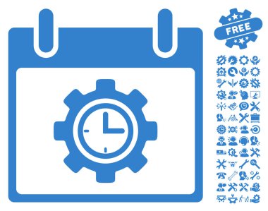 Bonus ile zaman dişli takvim gün vektör simgesi