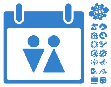 Tuvalet takvim gün vektör simgesi Bonus ile