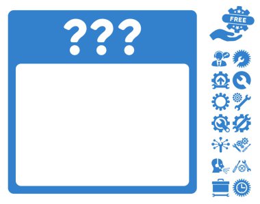 Bonus ile bilinmeyen takvim sayfası vektör simgesi