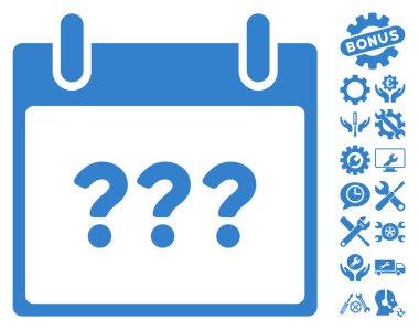 Bonus ile bilinmeyen gün takvim sayfası vektör simgesi