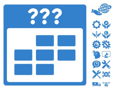 Bonus ile bilinmeyen ay takvimi kılavuz vektör simgesi