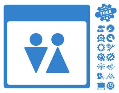 WC kişi ile Bonus sayfa vektör simge takvim