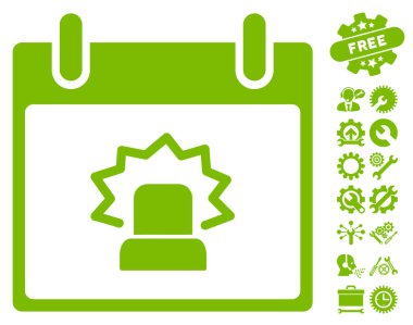 Bonus ile uyarı takvim gün vektör simgesi